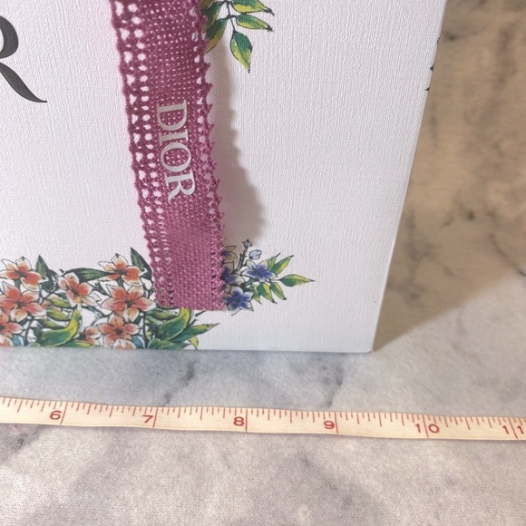 Dior Gift Bag in Colored Floral design with Pink Ribbon - 9.5Lx7W - NEW - Picture 4 of 10